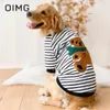 Hundekleidung Oimg lässiger warm warmer Haustierpullover Schwarzweiß gestreifter Welpe Pullover Labrador Pomeranian Schal Bär kleine mittelgroße große Hunde Kleidung 230815