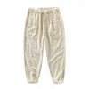 Męskie spodnie japońska cienka prosta rurka oddychająca swoboda dla luźnej mody mody retro o dużej rozmiarze młodzieżowa plaża