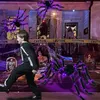 Neuheit Gegenstände Halloween Decoration Haunted Requisiten Black Scary Giant Simulation Spider mit lila LED LED Light Indoor Outdoor Haunted Dekoration J230815