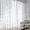 Cortina moderna de tul de encaje blanco para sala de estar, dormitorio, ventana, cortinas florales, sarape, decoración del hogar, cortina bien