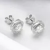 Stud Smyoue 2CT -certifierade örhängen för kvinnor Platina Plating Sterling Silver Diamond Ear Studs Wedding Fine Jewelry 230814