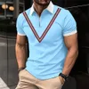 Mens Polos V Embroidery Polo Men Casual SHORT STEVE DESIGN SHIRT TSHIRT TOPS Summer Lapel Zipper 230815