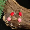 Dangle Earrings Red Aventurine Exclusive Women Elegant Earring Exquisite Lady Classic Fashion Jewelry Gifts