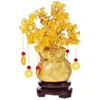 装飾的な花クラフト装飾お金の木の盆栽デスクトップ飾りクリスタルストーン