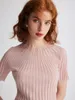 Damen T-Shirts Pit Striped Pink Strick Stars kurzärmelig T-Shirt Sommer Design Sinn für Nischentop