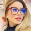 Solglasögon Retro Cat Eye Optical Flat Glasses Computer High-Definition Anti Blue Light Transparent Lenses Reading Outdoor