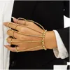 Chain Cool Sier Color Metal Bead Link Men Wrist Bracelet For Women Punk Fashion Geometric Ring Jewelry Personality Gifts Drop Delivery Dhiwb