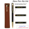 분수 펜 절묘한 가죽 연필 케이스가있는 맞춤형 텍스트 펜 펜에 잉크 금 텍스트 고품질 팁 230814
