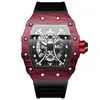 Wristwatches Men's Watch Silicone Band Tonneau Back Light Fashion Sports 3bar Waterproof Luxury Women's Reloj Hombre