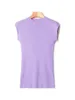 Camisetas para mujeres Camiseta de punto de punto delgado de mujer Púrpura 2023 Summer Ladies OCCH OCCH MANGA CORTA SIMPLE TOE MATCH TOE Tops