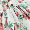 Girl's Dresses Easter Girls Dress Rabbit Floral Print Sleeveless Strap Kids Dress Summer Princess Dress Baby Clothes R230815