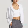 Outfit da yoga giacca sportiva femminile Monica Fitness Fitness con cappuccio con cappuccio per la protezione solare per la protezione da sole Ciclaggio a maniche lunghe