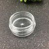 3GRAMクリアな空のサンプル瓶の丸い形状3ml化粧品フェイスクリーム透明プラスチックジャーギフトコンテナ白い透明蓋kgica