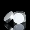 5 10 15 20 30 50 100G / ML Empty Frosted Round Glass Jars, with White Inner Liners and Silver Lids, High End Glass Cream Containers Kioko