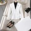 Two Piece Dress Exported To Japan And South Korea Professional Women's Suits Temperament White Formal Medium Length Work