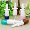 Flacone in plastica con nebulizzazione spray nasale fine vuota in PET colorato da 5 ml, flacone spray per naso cosmetico Tefro