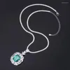 Catene eleganti 12 mm Paraiba tormalina collana a pendente per donne Luxury S925 Accessori per gioielli a catena di tennis in argento sterling