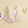 Girl's Dresses 0-24M Newborn baby Girl Clothes Sleeveless Feather Patchwork Romper Summer Sweet Princess Jumpsuit Dress Outfit R230815