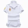 New mens embroidery polo shirts cotton short sleeve male slim fit polo for man stripe breathable shirts polo homme plus size S-6XL