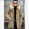 Jackets masculinos 2022 Inverno Novo Parque Men Parque Luxo Artificial Jacket Fur Fur Coat Casaco Fox Sur Collar Jaqueta de neve quente Z230816