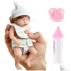 Dockor 6 tum 15 cm mini Reborn Baby Doll Girl fl Body Sile Realistic Artificial Soft Toy With Roooted Hair Drop 220315 Leverans Toys GI DH9HD