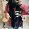 TB wool scarf fashion autumn and winter men and women British style four bars color matching leisure versatile warm wool Bib tassel