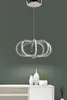 Lampadari moderni lampada a sospensione anello a led del cerchio del cerchio a sospensione del lampadario design bianco a soppalco cucina sala da pranzo cucina illuminazione interno