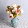 Decorative Flowers 1 Bouquet 6 Big Heads 2 Buds Artificial Peony Tea Rose Camellia Silk Fake Flower Diy Home Garden Wedding Decoration Gifts