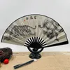 Decorative Figurines Chinese Style Silk Fan Folding Wedding Art Gift Dance Hand Held Vintage Bamboo Flower Decoration