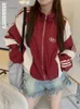 Jackets femininas Trilha de grandes dimensões Mulheres hip hop coreano Streetwearwear Windbreaker Block Jacket Spring Summer Summer Casaco fino retalhos de retalhos 230815