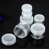 3 5 8 10 15 20 ml klar plastburk med pe cap kosmetisk grädde potten container makeup ögon skugga naglar pulver smycken flaska apwka