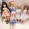 Dolls 30cm BJD Doll 18 Movable Jointed Handmade DIY Bjd Princess Dress Mohair Toys Make Up long Hair Toy Gift for Girls 230815