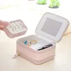 Jewelry Pouches Mini Organizer Display Travel Zipper Case Boxes Earrings Necklace Ring Portable Box Leather Storage Gift