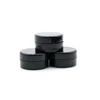 5ML Cosmetic Sample Empty Jar Plastic Round Pot Black Screw Cap Lid, Small Tiny 5Gram Bottle, for Make Up, Eye Shadow, Nails, Powder, P Klmw