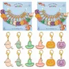 Charms 24 Pcs Halloween Theme Stitch Markers 6 Styles Removable Dangle Locking Marker For DIY Making