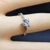 Cluster Rings D Color Heart Moissanite Wedding Ring For Woman 6mm VVS No Fading 3 Layer 18k Gold Plating smycken