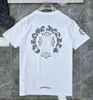 Klassiker herrar t skjortor hjärta hög kvalitet varumärke besättning halskromer korta ärmar toppar tees t-shirts casual hästsko sanskrit korstryck kromees hjärtan tees tees