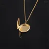 Chains Stainless Steel Color Geometry Necklace Mirror Circular Necklaces Round Box