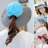 Berets Men Women Wide Brim Anti-sun Cap Space-saving Sun Hat Contrast Color For Travel