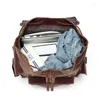 Rucksack großer großer Vintage brauner Top Getreide echtes verrücktes Pferdleder A4 15.6 '' 17 '' Laptop Frauen Männer Kuhlatten -Reisetasche M6581