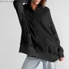 Heren Hoodies Sweatshirts Koreaanse mode Loose Cardigan Wool Dames Zipper Hoodie Dames Topjas Solid dames Hoodie Long Sweater Z230816