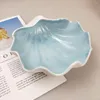 Bowls Shell Shaped Candy Nut Bowl Creative Ornament Table Storage Desktop Decoration for Home El Restaurant (Blue)