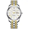Armbanduhr Unique Edition Gold 5 Bar Roman Diamond Uhren für Men Week Wasserdichtem Edelstahl Montre Homme 6631