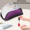Nail Dryers Max UV LED Lamp For Dryer Manicure Drying 66LEDS Gel Varnish With LCD Display Salon 230814