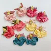 Dichiarazione in tessuto di fiori fatti a mano Orecchini lunghi per donne ragazze bohémien esagerate originali design bowknot oorbellen