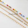 Anklets Bohemian Handmade Diy Rice Beads Multi-Layer Anklet Chain Style Pärled Anklet 4-Piece Set Wholesale J230815