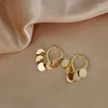 Hoop oorbellen Carlidana Luxury Minimalistische 2023 Trend Geometrische metalen schijfhanger voor vrouw/meisjes sexy Koreaans sieradenfeestje