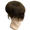 Europejskie dziewicze Human Hair Wymiana 8x10 ciemnobrązowy kolor 2# Mono koronka z npu toupee dla białych mężczyzn