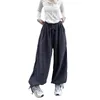 Women's Pants Douhoow Retro Corduroy Streetwear Loose Women Harem Solid Color Elastic Drawstring High Waist Wide Leg Trouser