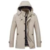 Men's Jackets Spring And Autumn Jacket Large Windbreaker Medium Length Hooded Coat